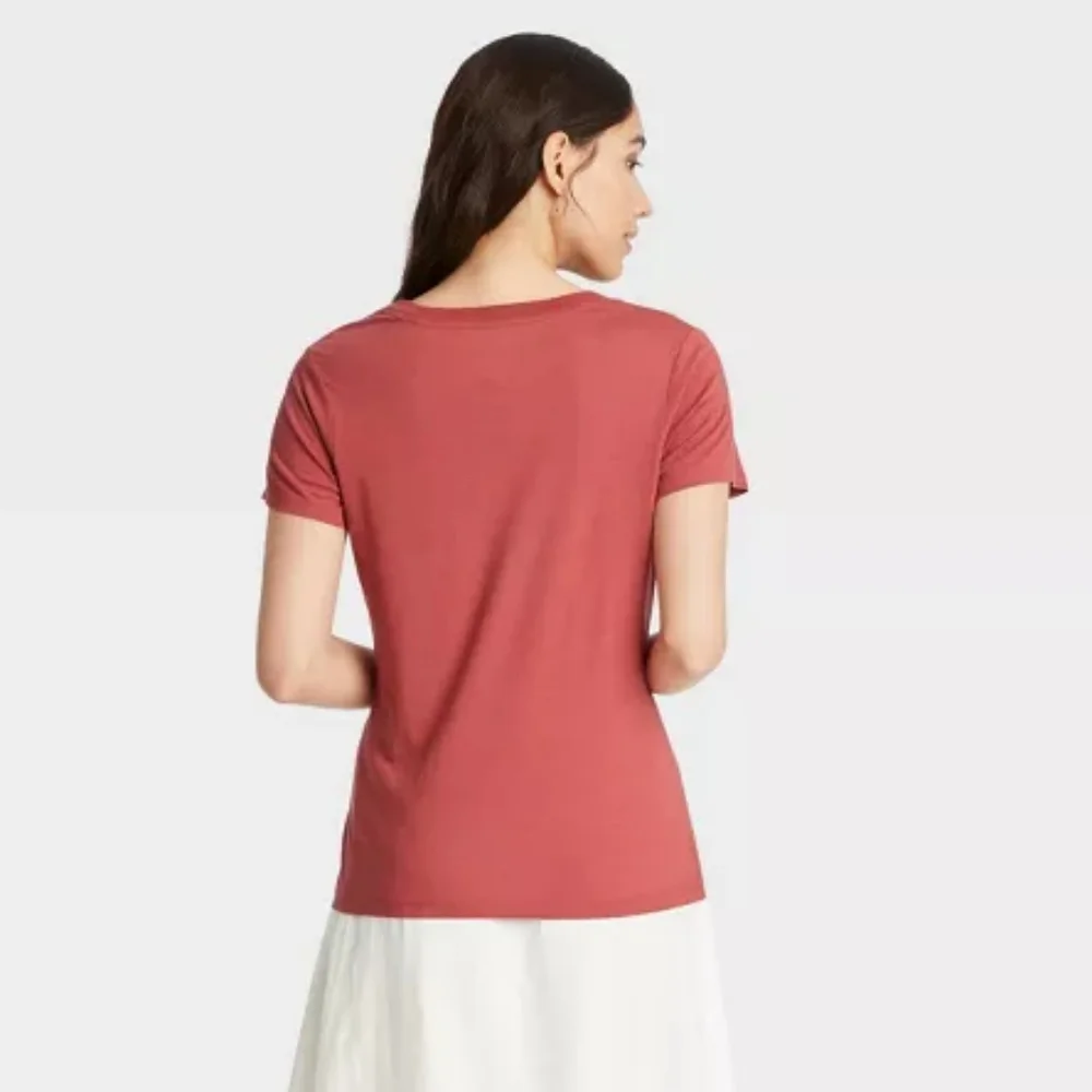 4. Two Women's Short Sleeve Slim Fit Scoop Neck T-Shirt - A New Day - Picture 5 of 6
